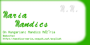 maria mandics business card